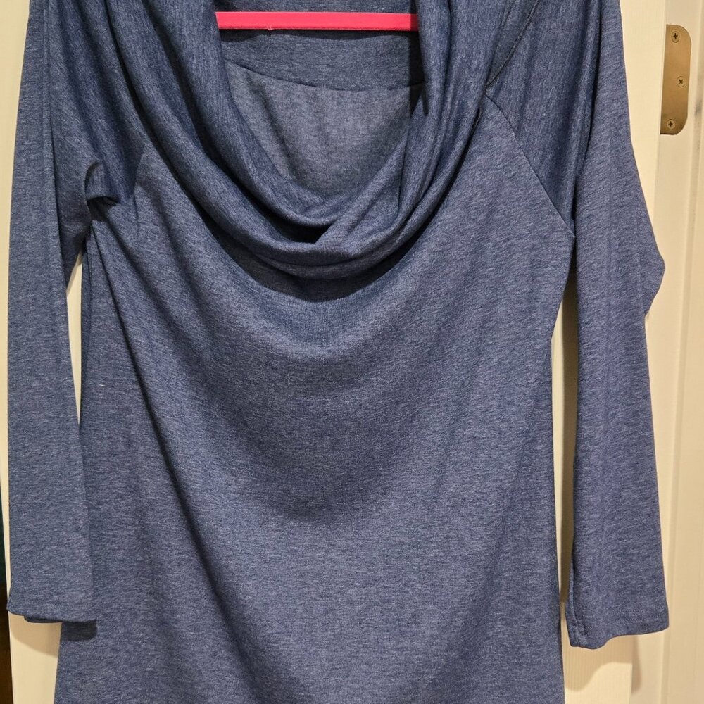 Womens Cowl neck fleece tunic M